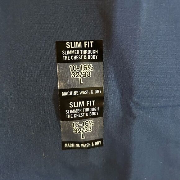 Unlisted by Kenneth Cole Blue Button-down Dress Shirt Slim Fit Size L - Picture 10 of 12